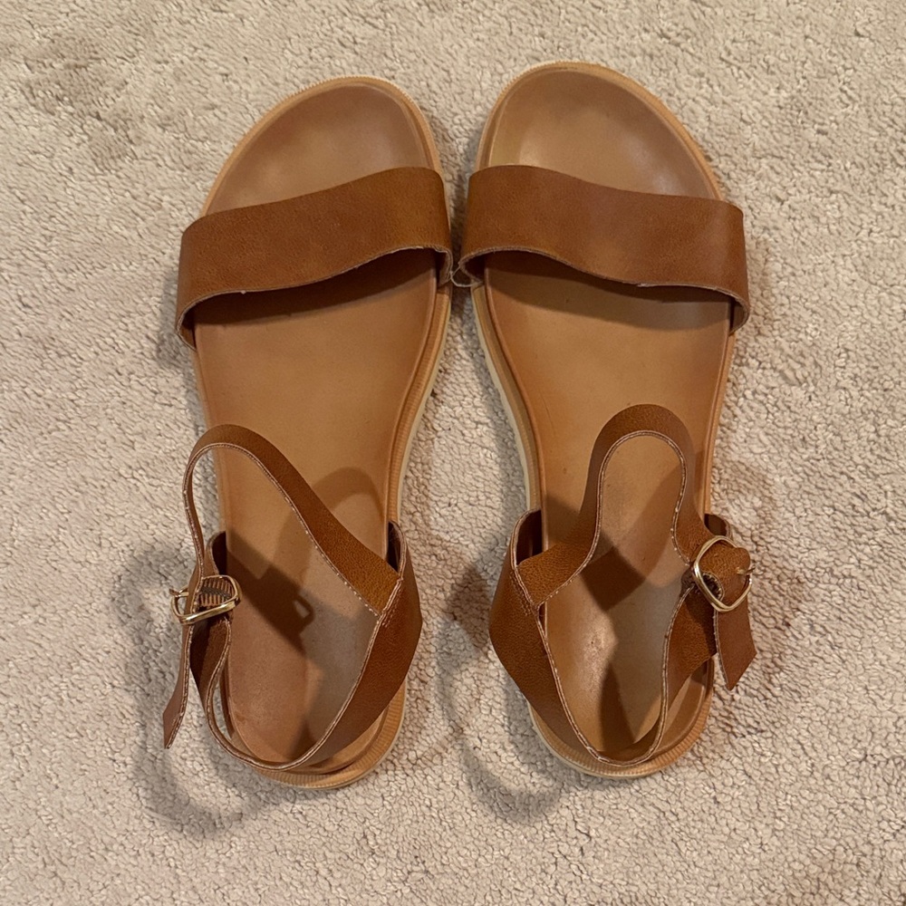 Tan Vegan Leather Sandals